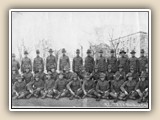 A Company, Davidson College SATC, Lt. P. G. Dwyer Commanding, 1918 - left half (Lewis B. Schenck, '21, scrapbook, Davidson College Archives)