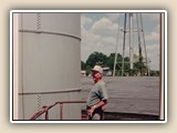 Robert Puckett at the Cornelius Cotton Mill as they were tearing it down (1998). He helped expand the mill after the war in 1946.